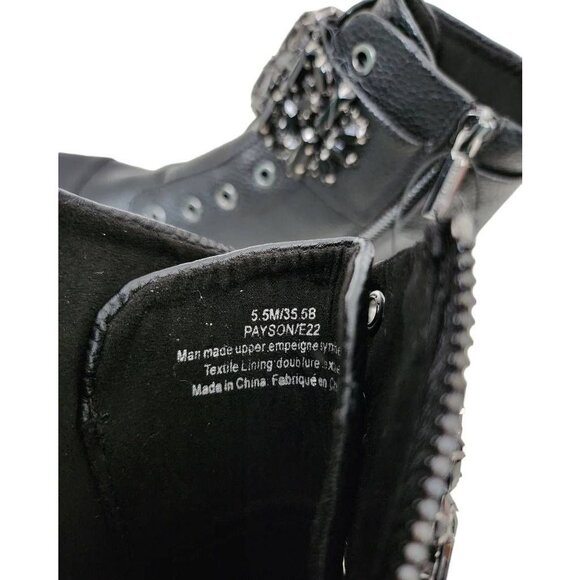 Karl Lagerfeld Paris Embellished Eyelet Zip Up Payson Ankle Booties Sz 5.5M New - Picture 7 of 7